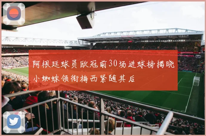 阿根廷球员欧冠前30场进球榜揭晓小蜘蛛领衔梅西紧随其后
